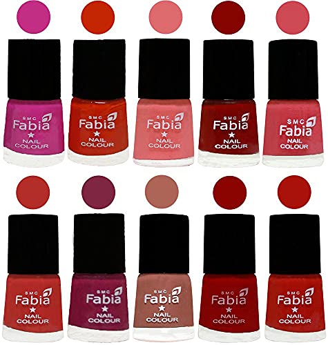 Image of ALL IN ONE (PACK OF 10), Long Lasting Glossy Nail Polish, 6 ml Each, All Vibrant Colours,02306