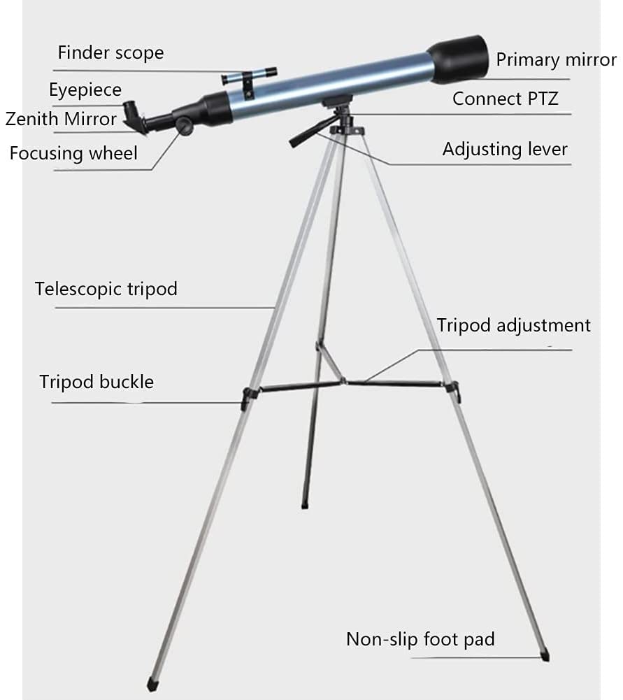 Télescope réflecteur Ultra HD pour débutants, Ouverture de 60 mm, télescopes de 700 mm avec trépied réglable, Adaptateur de téléphone, réfracteurs adaptés à l'extérieur