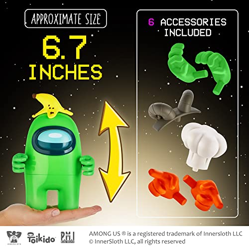 P.m.i. Among Us Action Figures | Two Of Four 7-Inch-Tall Collectibles | Among Us Toys And Playable Mini Toys | Green And Orange Crewmates With 6 Accessories: Hats And Hands | Kids’ Toys #TOP7