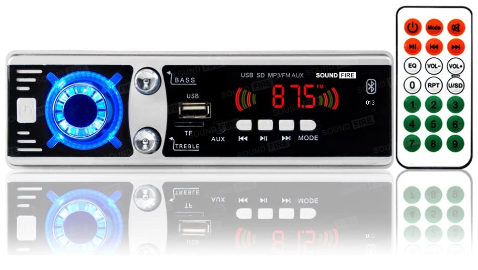 SOUND FIRE SF-0013 (Silver) Bluetooth/USB/SD/AUX/FM/MP3 Car Stereo (Single Din)