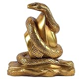 Photo Gallery zxhstore 7,7 pollici tall feng shui snake sculpture, cinese zodiac snake golden brass blass figurine da collezione tavolo decor decor statue Photo Gallery zxhstore 7,7 pollici tall feng shui snake sculpture, cinese zodiac snake golden brass blass figurine da collezione tavolo decor decor statue