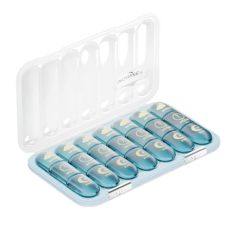Zoriada Weekly Pill Box, 21 Grids Large Capacity Pill Organizer, Creative Moisture-Proof, Water-Pfoor-image-25