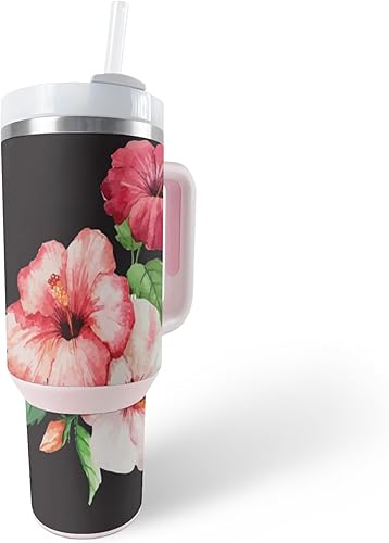 Miniatura 1 de MightySkins Skin - Vaso de vinilo compatible con Stanley The Quencher H2.0 FlowState de 40 onzas, hibisco, protectora, duradera y única, fácil de