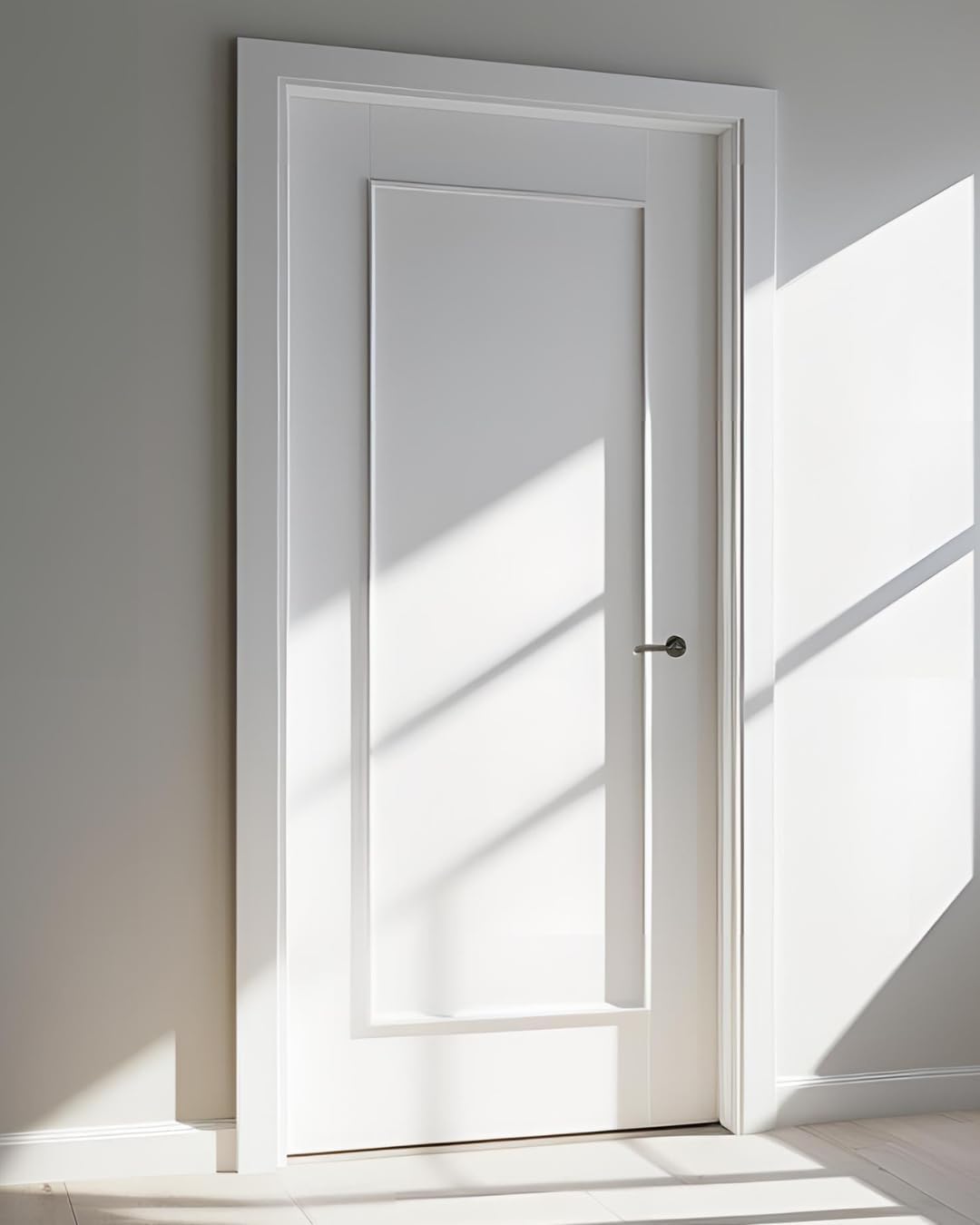 Coprifilo in Abete, Mostrine per Porte Interne in abete - 5 Pezzi - Senza Ala, Bianco - Coprifilo lunghezza 2,25mt.