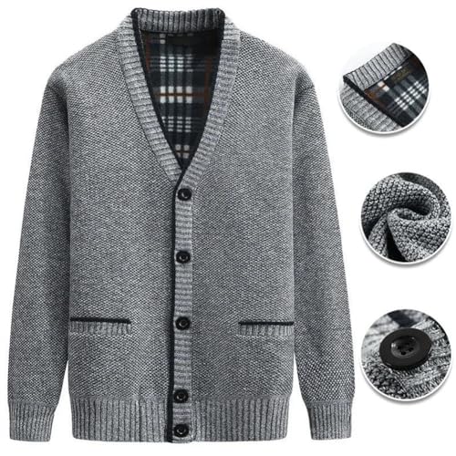 Men's Autumn and Winter V-Neck Cardigan Sweater Thickened Warm Jacket Coat Clothing2