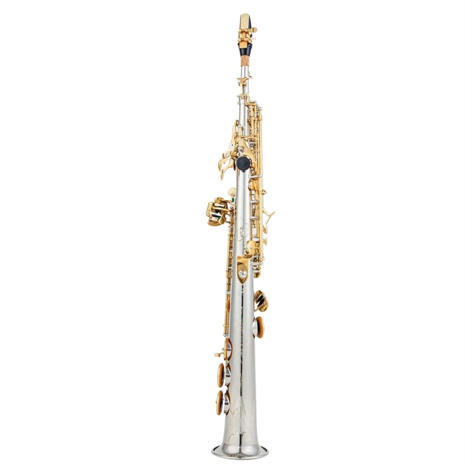 Sassofono Sassofono Contralto Argentato Chiave Oro Con Custodia Sax Contralto Legatura Ance Collo(Silver)