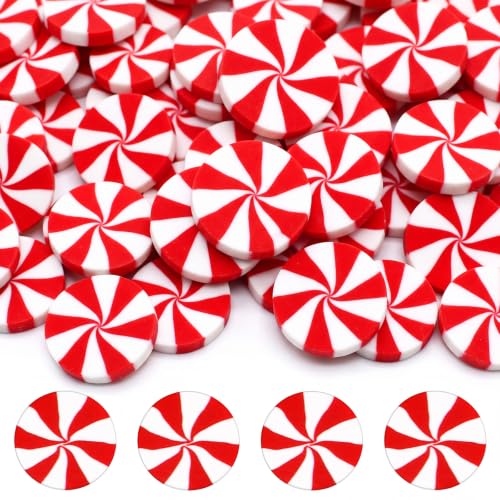 Image of Weysat 30g Mini Softball Clay Slices Baseball Polymer Confetti Red White