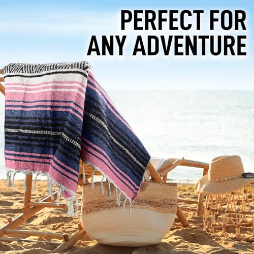 image for Hydration Nation Authentic Large Handwoven Mexican Blanket - Soft Yoga