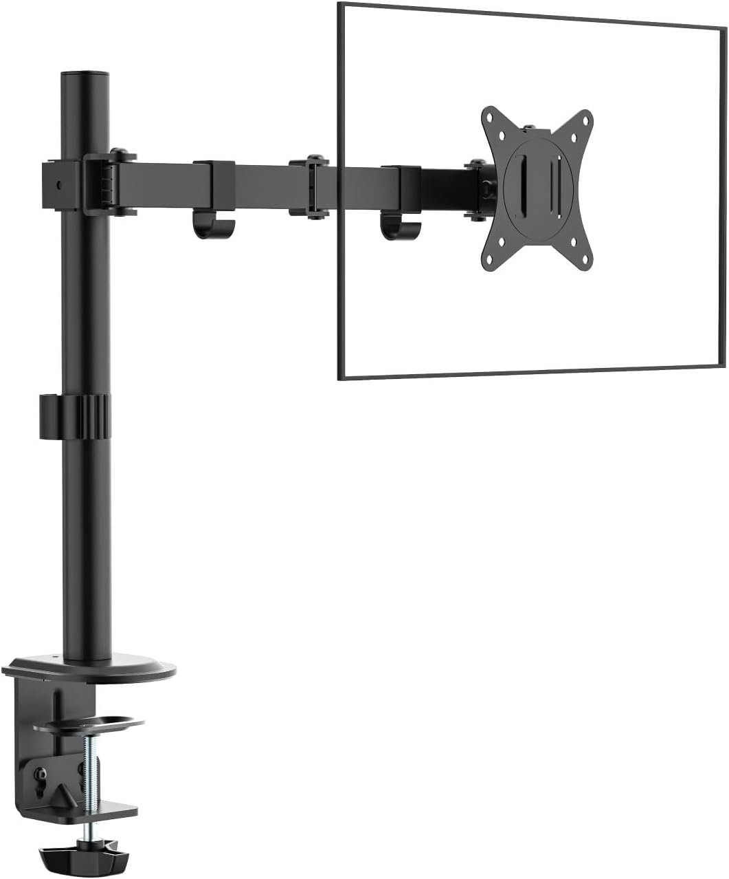 Greenhouse GH-AMDN1L-BK Monitor Arm, Long Arm, Compatible with 17-32 Inches, Load Capacity - 14.3 lbs (6.5 kg), Approximately 15.7 inches (400 mm), Extendable, 4 Axis, 3 Year Warranty