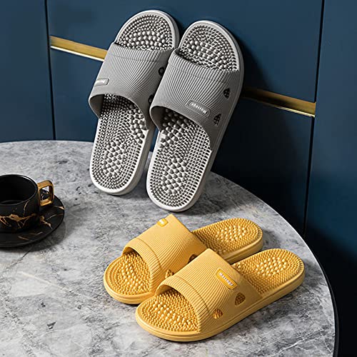Reflexology Slippers Foot Massager for Plantar Fasciitis Acupressure Acupuncture Slippers Arthritis Pain Relief for feet Man Women Stress Relief Gifts (Grey, UK Men 6-6.5) - Image 4