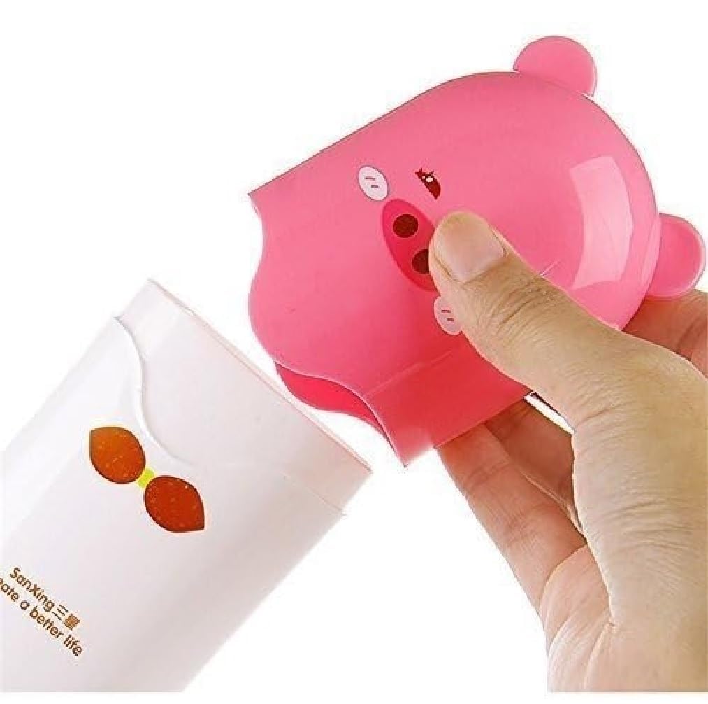 Prostuff.in Plastic Portable Cartoon Animal Design Toothbrush Holder Box Best for Travel Camping Bathroom for Storage Multicolor (Pack of 2)