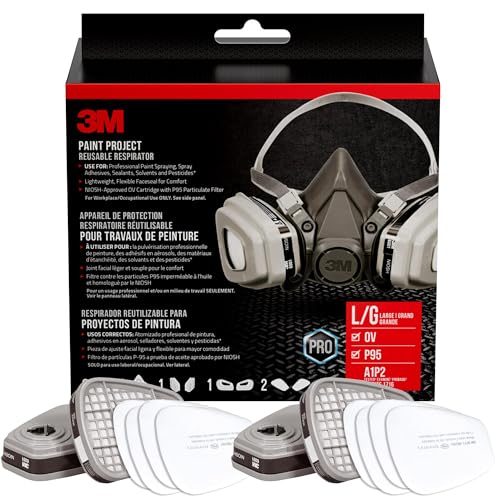 Image of 3M P95 / Organic Vapor Paint Project Reusable Respirator 6311, Large Size, NIOSH-APPROVED
