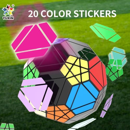 Image of YuXin 20-Axis Soccer Cube Megaminx | Icosidodecahedron Shape Mod | Professional 32-Sided Football Puzzle, Smooth Multi-Layer Turning, 90mm Large Collector's Brain Teaser Puzzle