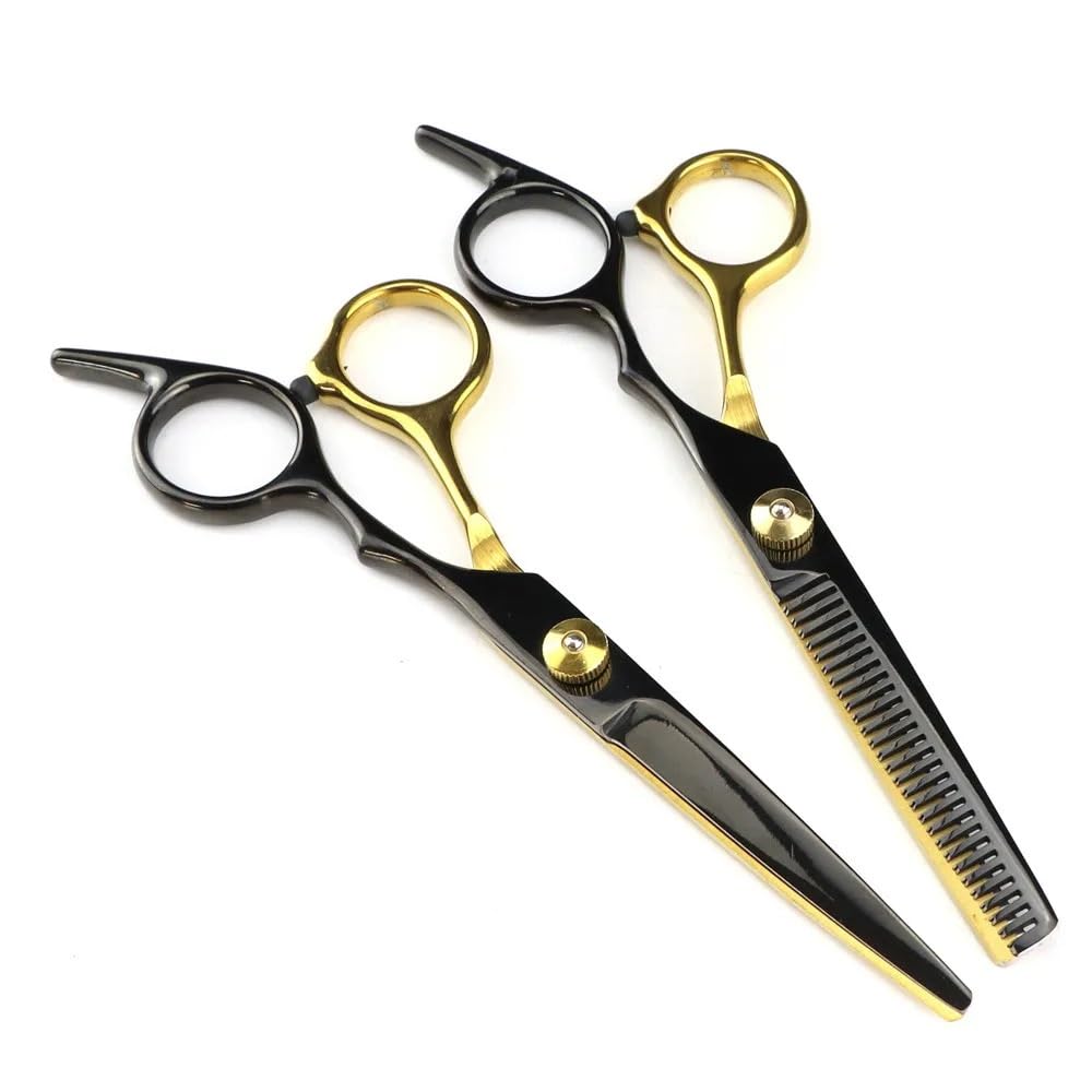 Hair Cutting, 6 inch Professional JP440c Steel Gold Hair Haircut Thinning Barber Hair Cutting Tools Hairdresser Set