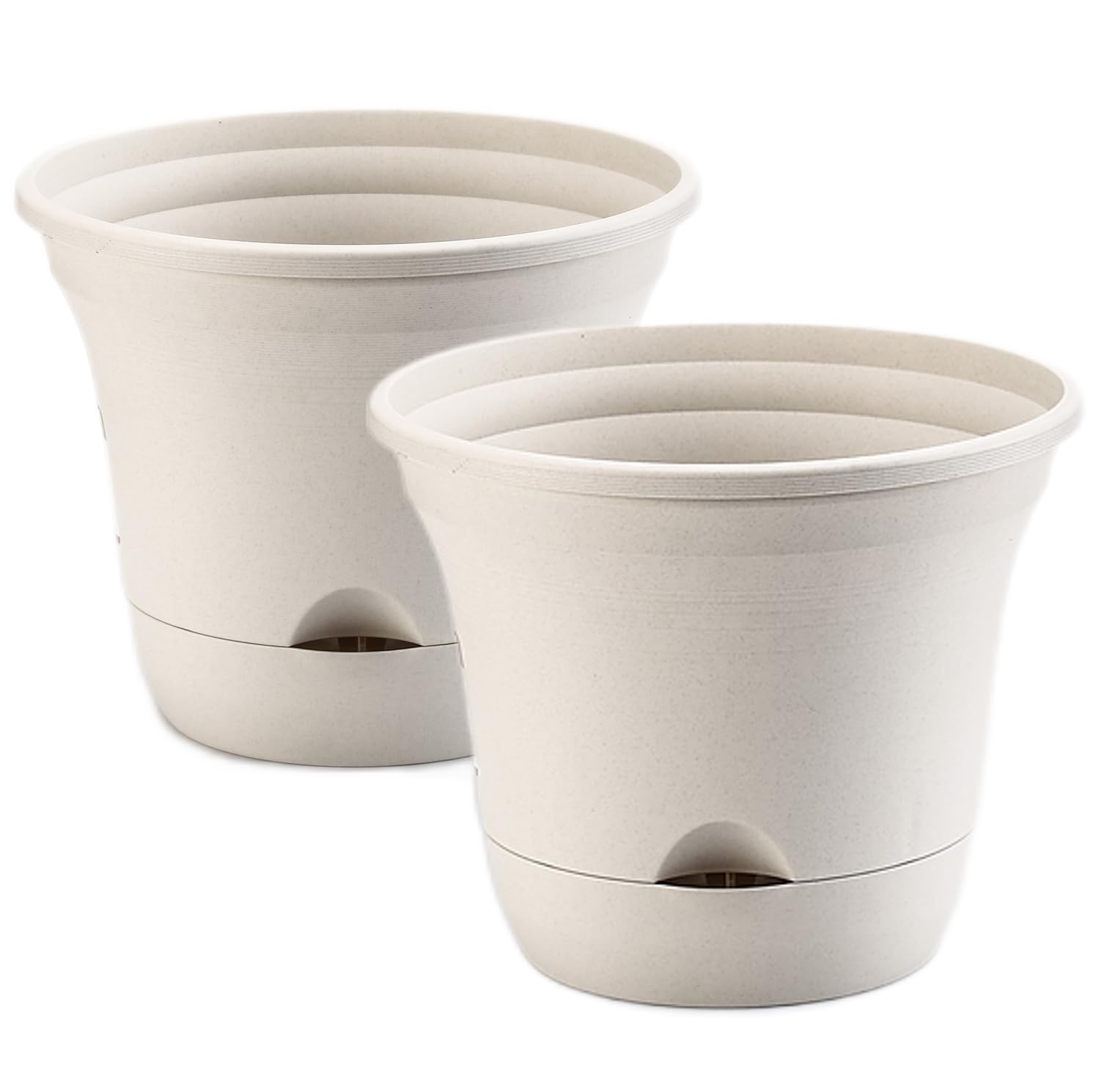 Olly & Rose Ivory 35Cm 2 Pack Xl Self Watering Plant Pots Extra Large Planter For Indoors And Outdoors Lazy Planters