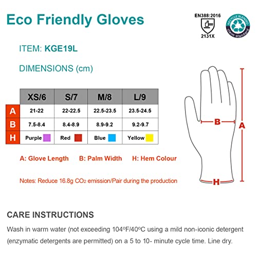 Image of KAYGO Latex Coated Work Gloves for Women, Breathable, 3 Pairs, KGE19LP | Recycled Polyester Gardening Safety Gloves, Ideal for Light Duty Yard Work, Warehouse, DIY, Painting (Purple, Small)