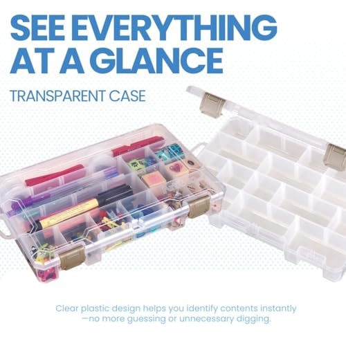 Image of ArtBin 4006AB Medium Solutions Box with Dividers, Art & Craft Organizer, [1] Plastic Storage Case, Clear