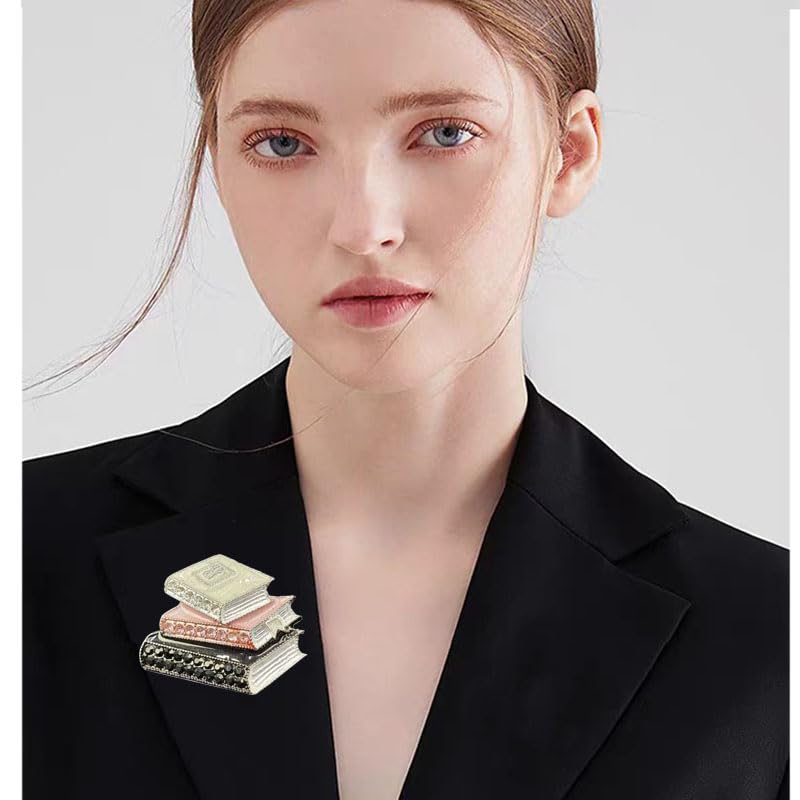 Broche livre en strass pour illuminer le style des lectrices - 2