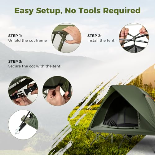 GYMAX 2-Person Camping Cot Tent