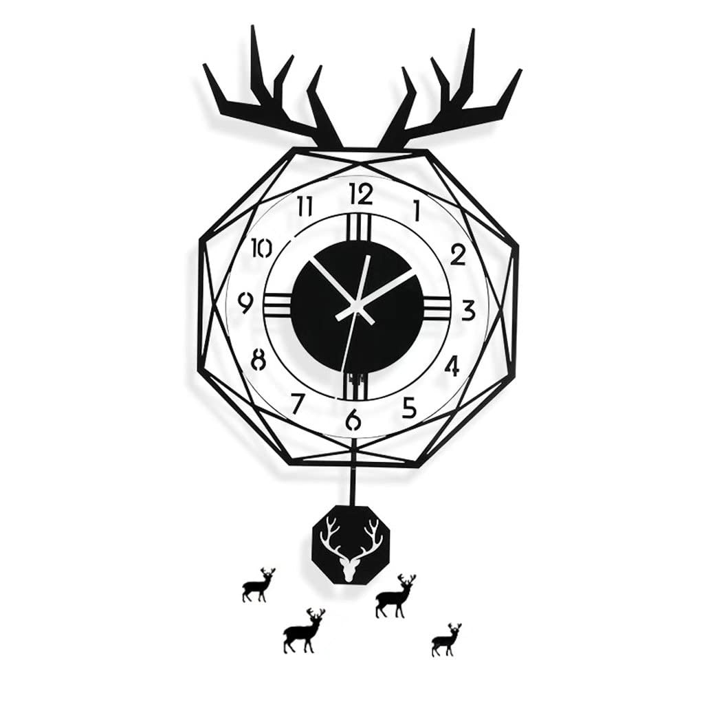 Horloge murale noir blanc moderne acrylique silencieuse sans coutil pour salon
