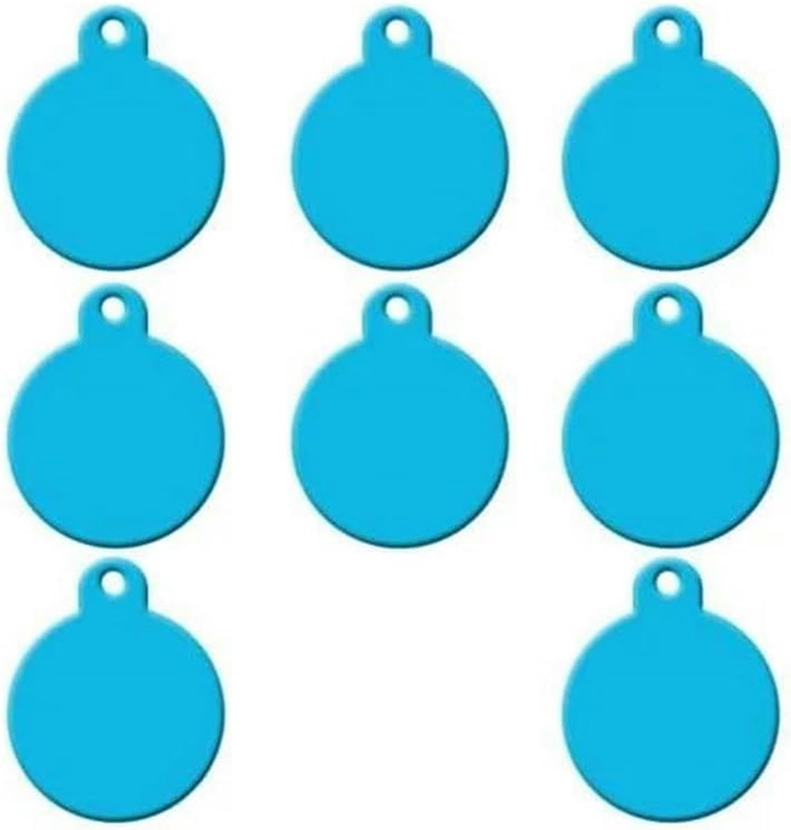 Lot de 100 étiquettes rondes en aluminium pour animaux de compagnie, personnalisables, pour identification de chien, en fourrure, vierges, avec nom, adresse et numéro de téléphone, gravées sur mesure