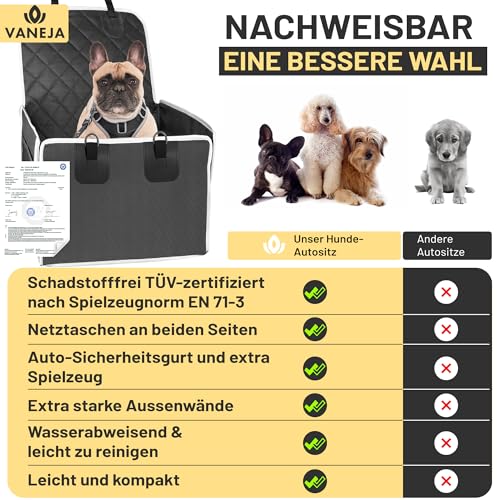 Hundeautositz fürs Auto – Sicher & wasserdicht – TÜV-geprüft – für kleine & mittlere Hunde