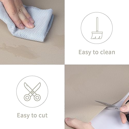 Image of SHOPPOFOBIX Fridge Mats, EVA Food Grade Washable Anti Slip Mat /Sheet for Fridge, Shelf Liner, Table, Kitchen Drawer mat (Cream)