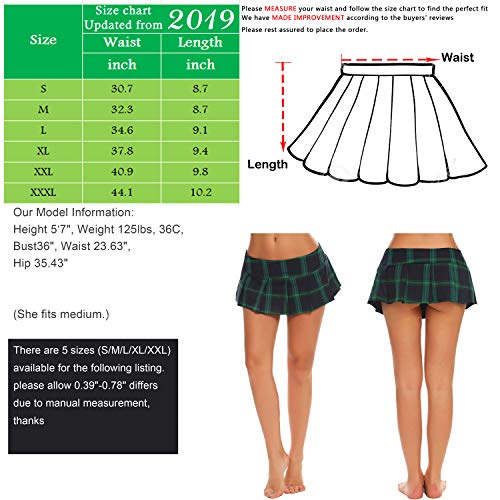 image for Avidlove Lingerie Women Role Play Costume Mini Plaid Skirt Schoolgirl 