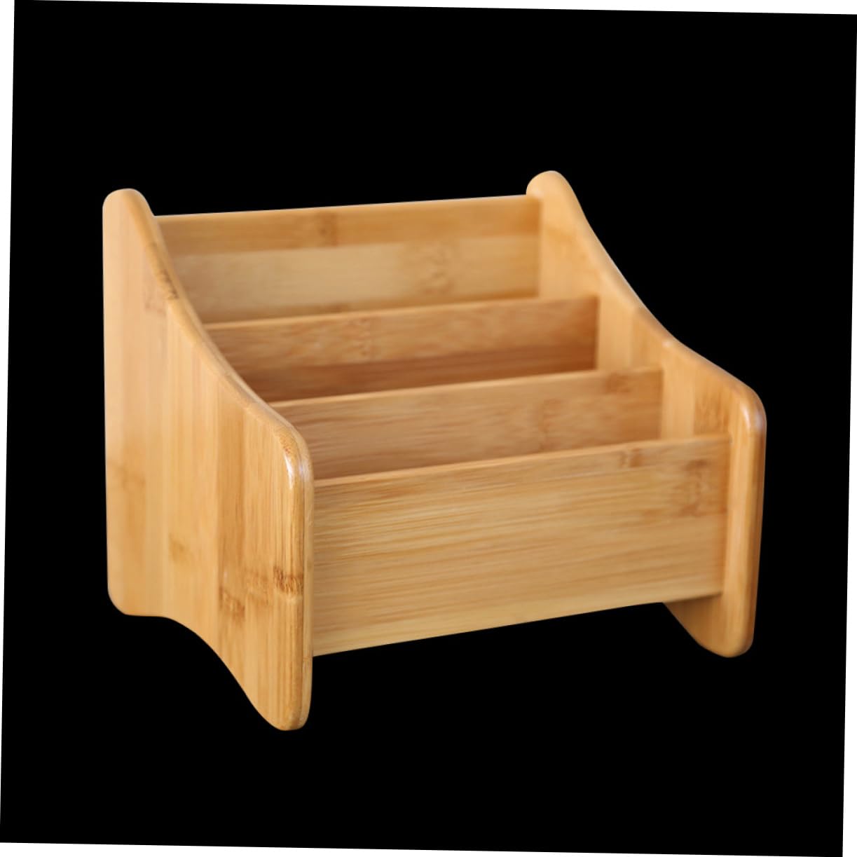 Mikinona Portaoggetti in Bambù Tre Griglie Scatole Portaoggetti da Scrivania Organizer per Cosmetici per Ufficio e Casa