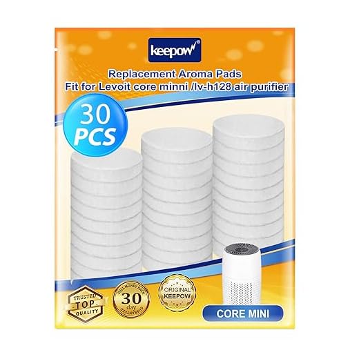 KEEPOW 30 Pack Aroma Pads Refills Compatible with LEVOIT Core Mini/LV-H128 Air Purifier, Essential Oil Pads Replacement Aromatherapy Refill Pads
