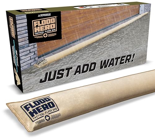 Flood Hero 18 ft Water Activated Sandbag - Flood Bag Barrier for Home