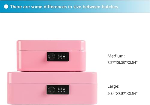 Miniatura 7 de xydled Caja fuerte de acero con cerradura de combinación, caja fuerte para dinero con bandeja extraíble para monedas, grande, 9.84 x 7.87 x 3.54