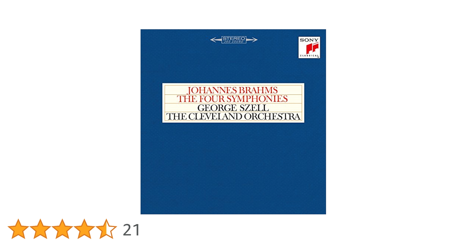 4CD ジョージ・セル, クリーヴランド ブラームス 交響曲全集 SICC102403 SONY /00400 Amazon.co.jp: ブラームス:交響曲全集(完全生産限定盤