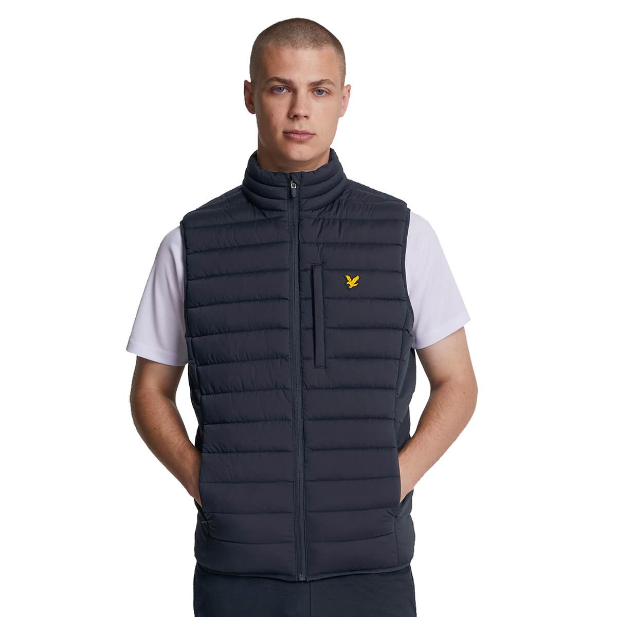 Lyle & Scott Men's Dark Navy Stretch Lightweight Quilted Gilet - Large