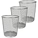 SHANQIAN Zestaw 3 Kosz na papier, 12 l metalowy kosz na śmieci z siatki, mały kosz na śmieci do pokoju łazienkowego - 26,5 x 23,5 x 18,8 cm