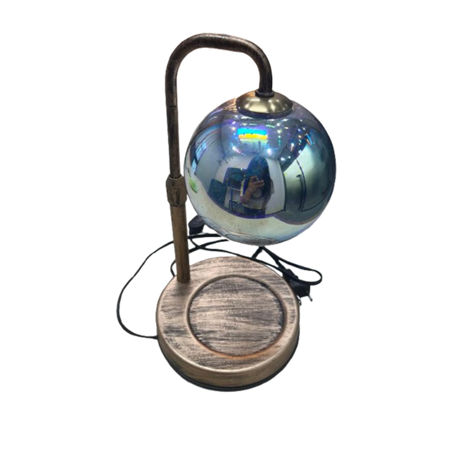 Glocusent Candle Warmer Lamp with Timer, 3D Glass Globe, Antique Base, Dimmable Height Adjustable Wax Melter for Scented Jar Candles, 2-8H Auto Off, Christmas Birthday Gifts for Women, Home Decor Gift