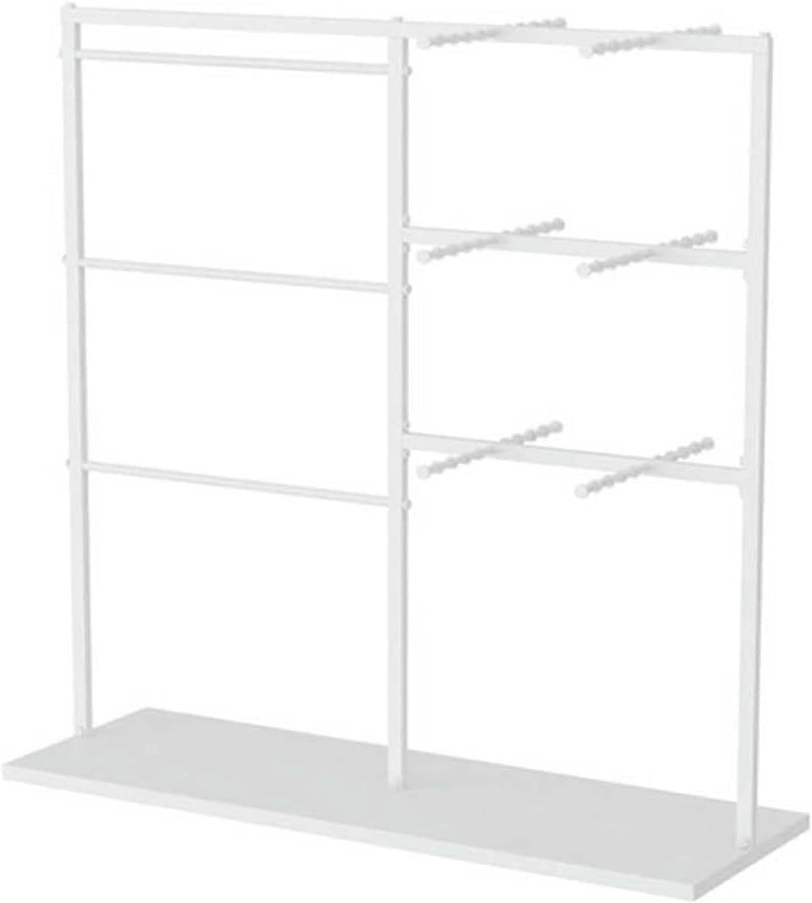 JYBNBBE Freestanding Clothes Rail Garment Rack for Underwear Display, Lingerie Organizer for Boutiques and Retail Stores, Commercial Shelves for Socks, Bras, Panties,White-120x40x130cm