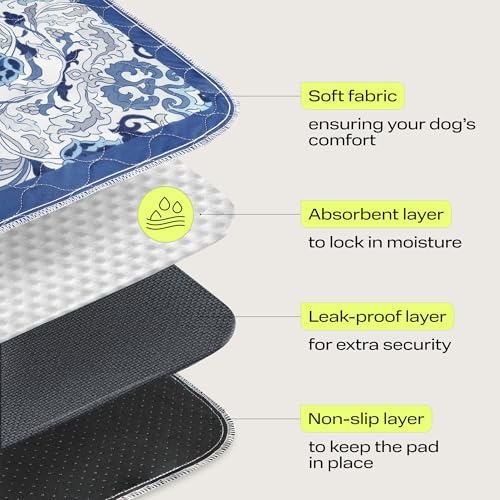 Image of PetSpy Washable Pee Pads for Dogs 1-pack (72x72) - Waterproof Reusable Puppy Pads No-slip Surface - Stylish Dog Potty Training Pads Protect Against Leakage Small Medium Large Dogs, Ornament