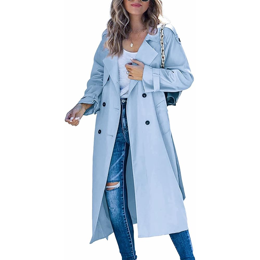 Cappotto donna Ragazze Trench Moda Lunga Giacca a vento Classico Primavera Autunno Inverno Giacca Antivento