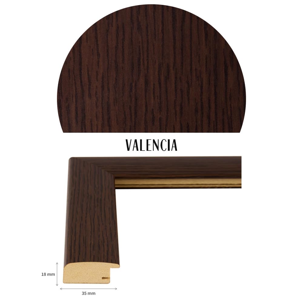Bildershop-24 Cadre à puzzle/photo Valencia 30X90cm Wenge (décor) pour 500-1000 Pièces antireflet*