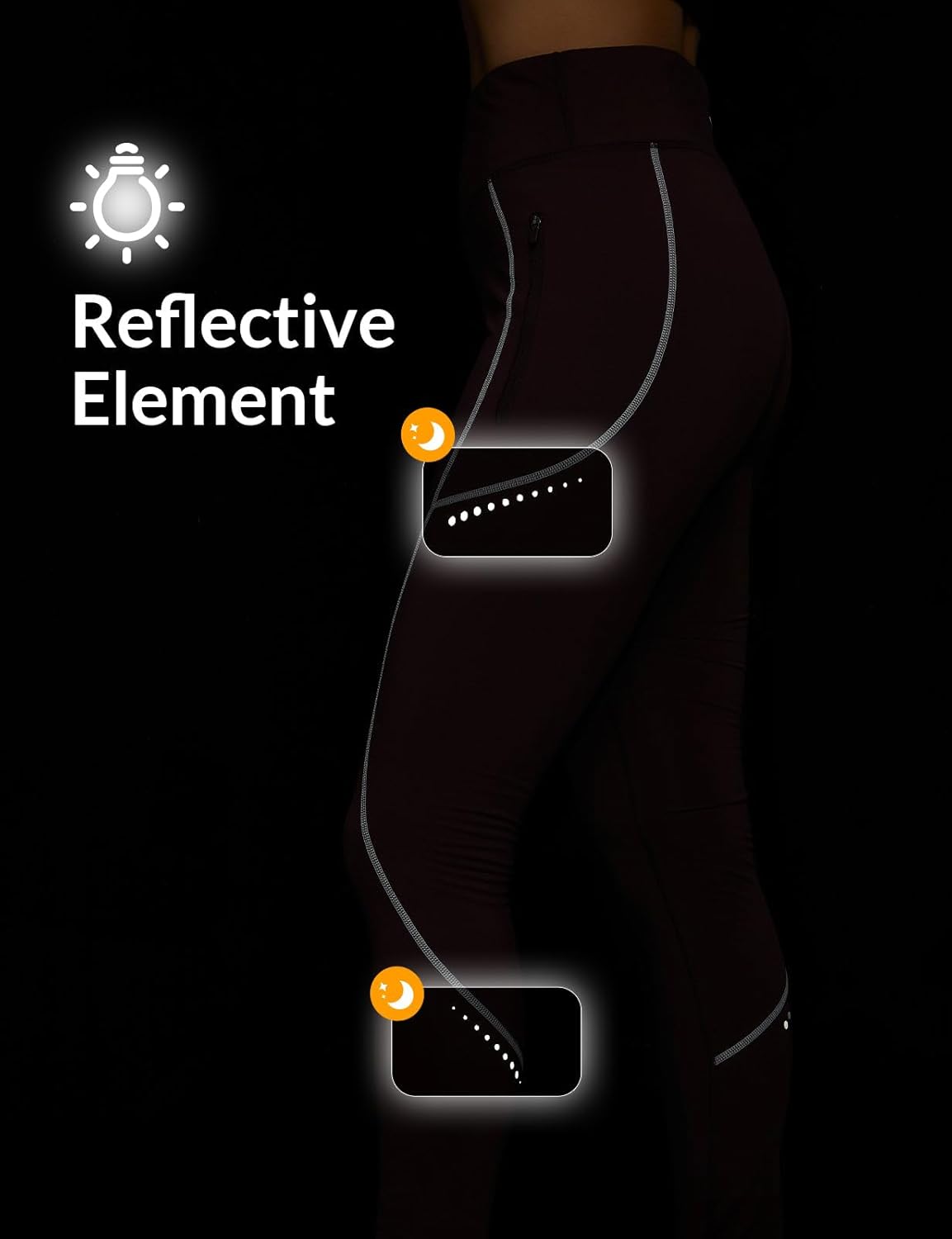 baleaf Women's Cylcing Tights Fleece Lined Leggings Pockets Water Resistant Thermal Warm High Waisted Running Pants - Image 6