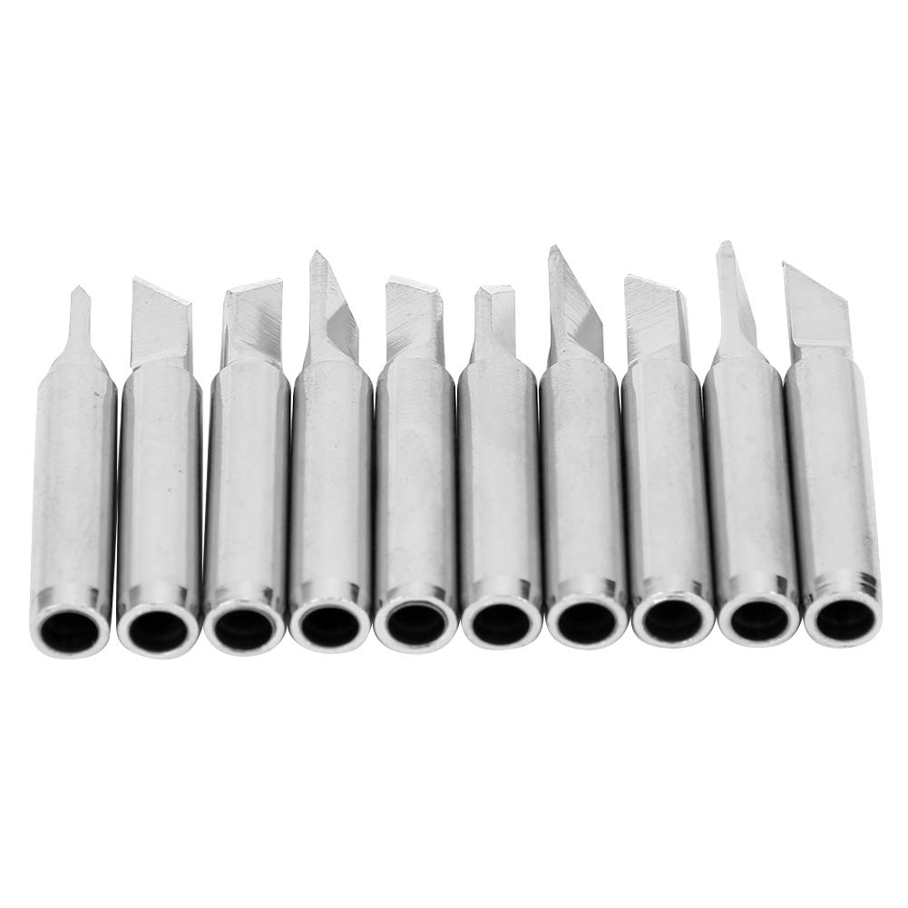 Respicefinem 10Pcs Brass Internal Heating Lead Soldering Iron Tips 900M T 15K Thin Fast Heating Long Service Life High Temperature Suitable For Large Tin Requiring Welding