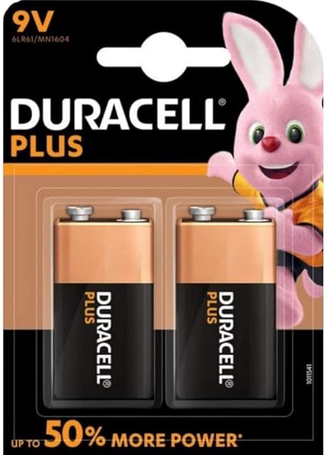 Duracell Plus MN1604 Alkaline 9 V Battery - 2-Pack