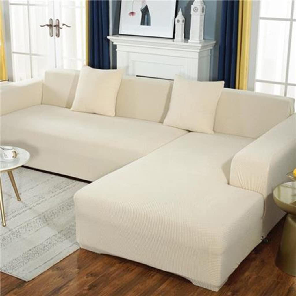 uyeoco Fundas para Sofás Chaise Longue Elásticas,Cubre Fundas de Sofá Cheslong Brazo Largo Derecho Ajustables de Forma L Extraíbles Lavables,Fundas Protectora para Sofa (Color : L, Size : 190-230cm)