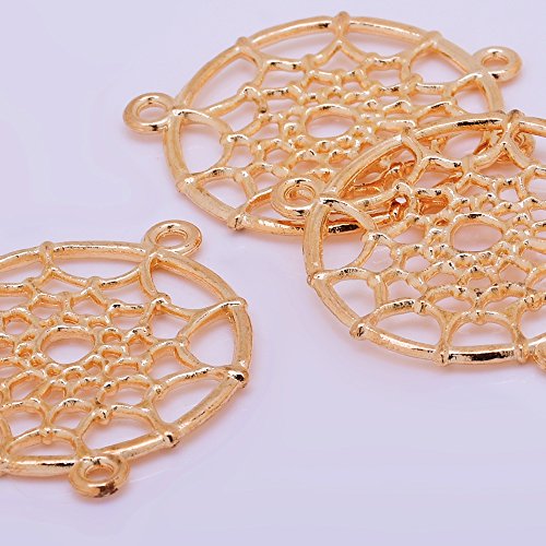 Rosebeading 34x28mm Dream Catcher Pendant,Dream Catcher Charm,Suit Handmade,Ornament Gift,Feather Pendant Craft,Sold 20pcs/lot,Rose Gold