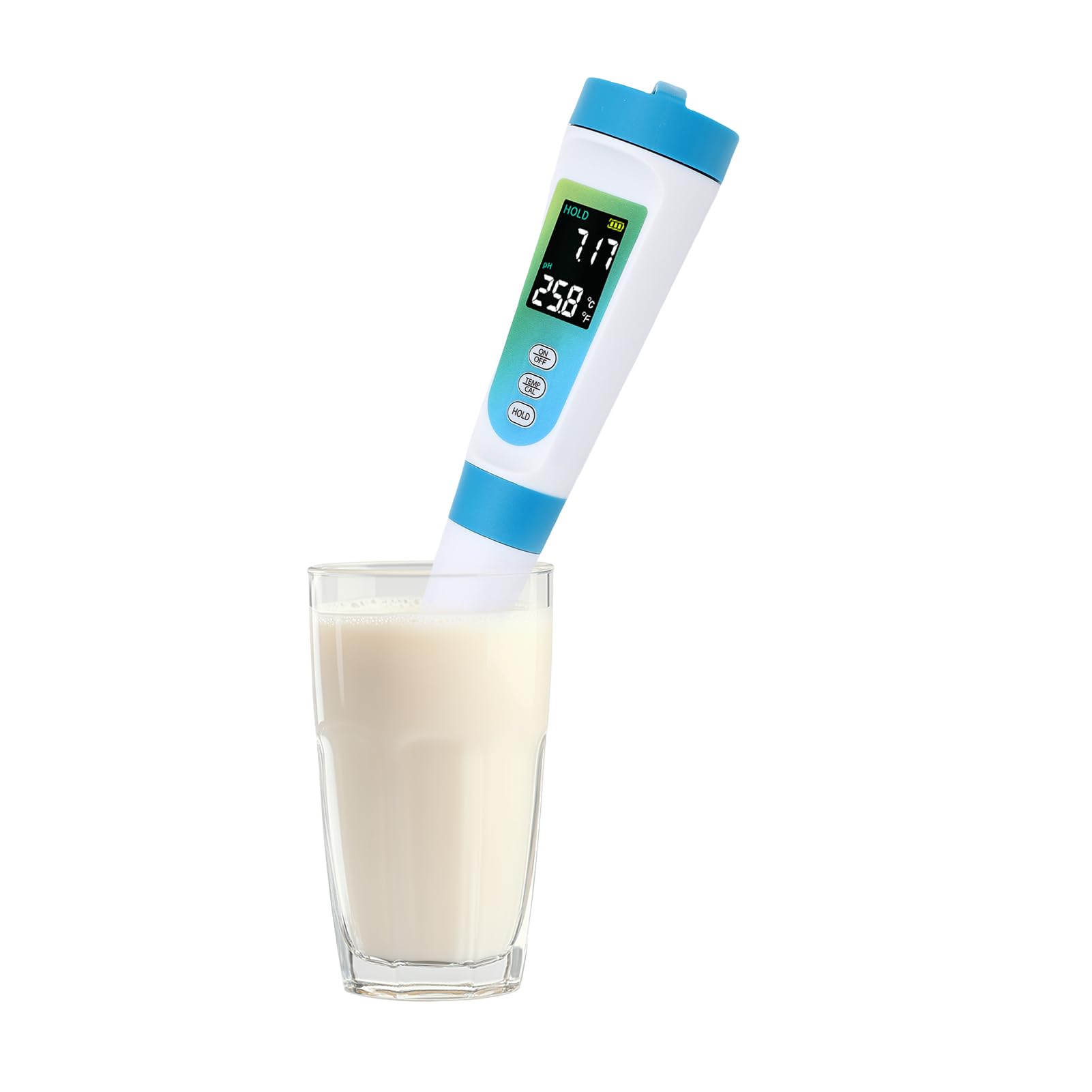 Medidor de PH Digital de Alimentos Alta Precisión para Masa Madre, Pan, Queso, Carne, Vino, Cerveza con Pantalla LCD Calibración Automática ATC, Prueba Líquidos Alimentos Semisólidos