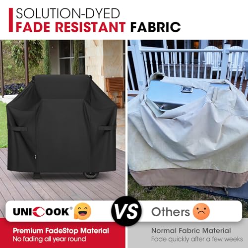 Image of Unicook 48 Inch Grill Cover for Weber Spirit Il 200 and Spirit 200 Series, 2 Burner Gas BBQ Cover for Outdoor Grill, Heavy Duty Waterproof Fade Resistant, Compared to Weber 7138