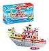 Produktbild PLAYMOBIL Action Heroes 71598 Feuerlöschboot, Rettungsmission auf dem Wasser, schwimmfähiges Boot mit abnehmbarem Dach und Zubehör, actionreiches Spielzeug für Kinder ab 4 Jahren