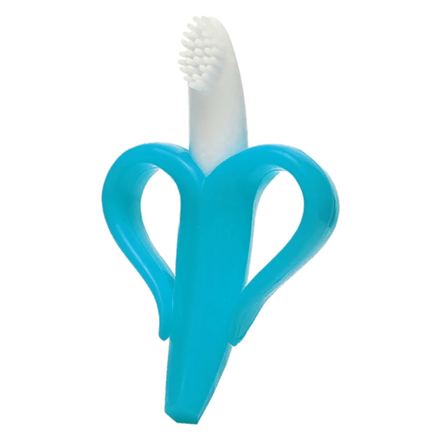 Hopop Silicone Teether for 3 to12 Months Baby | Banana Teether with Soft Bristles | Soft and Flexible Baby Teether | 100% Safe for Infants & Babies | Easy to Hold and Chew | BPA Free | Blue-image-2
