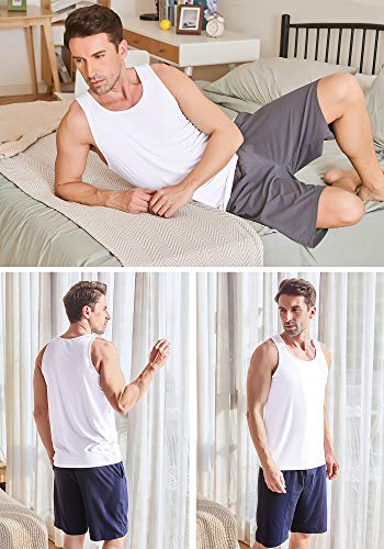 NACHILA Tank Top for Men-Viscose Made from Bamboo, Basic Undershirts 3 Pack Soft Tanks Sleeveless Shirts3